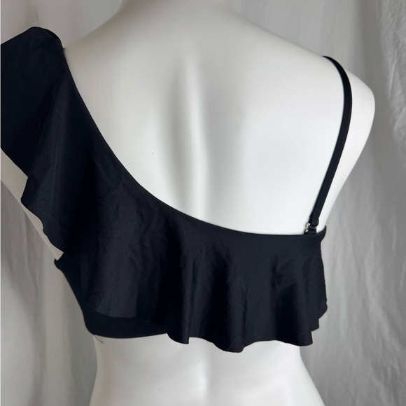 Women’s asymmetrical Ruffle Black One shoulder Bikini Top Size small - Picture 4 of 5